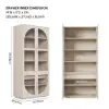 Arune Whitewash Glass Tall Display Cabinet with Drawers & LED