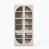 Arune Whitewash Glass Tall Display Cabinet with Drawers & LED