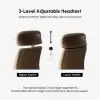 Khaki Genuine Leather Swivel Office Chair with Ergonomic Synchro-Tilt Recline System