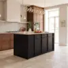 Picture of Panvyr 72" Faux Travertine Sintered Stone Kitchen Island with Storage & LED Light