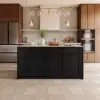 Picture of Panvyr 72" Faux Travertine Sintered Stone Kitchen Island with Storage & LED Light