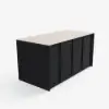 Picture of Panvyr 72" Faux Travertine Sintered Stone Kitchen Island with Storage & LED Light