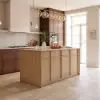 Panvyr 183cm Faux Travertine Sintered Stone Kitchen Island with Storage & LED Light