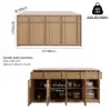 Panvyr 183cm Faux Travertine Sintered Stone Kitchen Island with Storage & LED Light