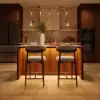 Panvyr 183cm Faux Travertine Sintered Stone Kitchen Island with Storage & LED Light