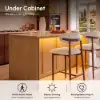Panvyr 183cm Faux Travertine Sintered Stone Kitchen Island with Storage & LED Light