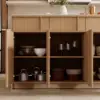 Panvyr 183cm Faux Travertine Sintered Stone Kitchen Island with Storage & LED Light