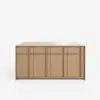 Panvyr 183cm Faux Travertine Sintered Stone Kitchen Island with Storage & LED Light