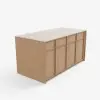 Panvyr 183cm Faux Travertine Sintered Stone Kitchen Island with Storage & LED Light