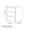 Haloa Walnut 3-Drawer LED Nightstand with Charging Station