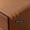 Haloa Walnut 3-Drawer LED Nightstand with Charging Station