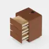 Haloa Walnut 3-Drawer LED Nightstand with Charging Station