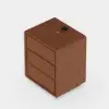 Haloa Walnut 3-Drawer LED Nightstand with Charging Station