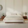 Haloa Walnut 2-Drawer LED Nightstand with Charging Station