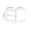 Haloa Walnut 2-Drawer LED Nightstand with Charging Station