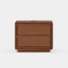 Haloa Walnut 2-Drawer LED Nightstand with Charging Station