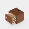 Haloa Walnut 2-Drawer LED Nightstand with Charging Station