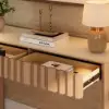 Aura 60" Ash Wood Fluted Natural Console Table With Sintered Stone Top