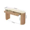 Aura 60" Ash Wood Fluted Natural Console Table With Sintered Stone Top