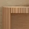 Aura 60" Ash Wood Fluted Natural Console Table With Sintered Stone Top