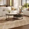 Nesnesis 28"-32" Round Nesting Walnut Coffee Table Set with Sintered Stone Top – 42cm