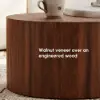 47"-60" Extendable Walnut Coffee Table with Travertine Veneer Top