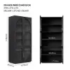 Arune Black Glass Tall Display Cabinet with Drawers & LED Light