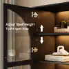 Arune Black Glass Tall Display Cabinet with Drawers & LED Light