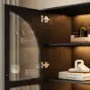 Arune Black Glass Tall Display Cabinet with Drawers & LED Light