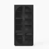 Arune Black Glass Tall Display Cabinet with Drawers & LED Light