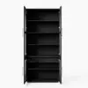 Arune Black Glass Tall Display Cabinet with Drawers & LED Light