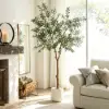 7ft Artificial Olive Tree with Planter and Decorative Pebbles