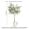 7ft Artificial Olive Tree with Planter and Decorative Pebbles
