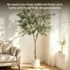 7ft Artificial Olive Tree with Planter and Decorative Pebbles