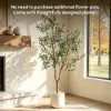 6 ft. Artificial Olive Tree with Planter and Decorative Pebbles