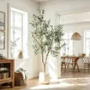 6 ft. Artificial Olive Tree with Planter and Decorative Pebbles