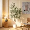 6 ft. Artificial Olive Tree with Planter and Decorative Pebbles