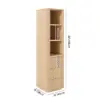 Fluted 58" Bathroom Linen Cabinet with 3 Drawers and Open Shelves