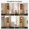 Fluted 58" Bathroom Linen Cabinet with 3 Drawers and Open Shelves