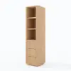 Fluted 58" Bathroom Linen Cabinet with 3 Drawers and Open Shelves