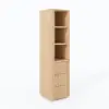 Fluted 58" Bathroom Linen Cabinet with 3 Drawers and Open Shelves