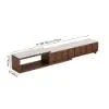 71"-108" Extendable Walnut TV Stand with Sintered Stone Top & Cabinets