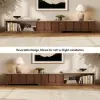 71"-108" Extendable Walnut TV Stand with Sintered Stone Top & Cabinets