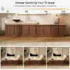 71"-108" Extendable Walnut TV Stand with Sintered Stone Top & Cabinets