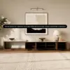 71"-108" Extendable Walnut TV Stand with Sintered Stone Top & Cabinets