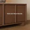71"-108" Extendable Walnut TV Stand with Sintered Stone Top & Cabinets