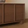 71"-108" Extendable Walnut TV Stand with Sintered Stone Top & Cabinets