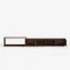 71"-108" Extendable Walnut TV Stand with Sintered Stone Top & Cabinets