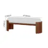 Aura 47” Walnut Wooden Boucle Upholstered Entryway Bench