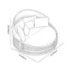 Costra Weatherproof Round Patio Daybed with Adjustable Canopy in Black
